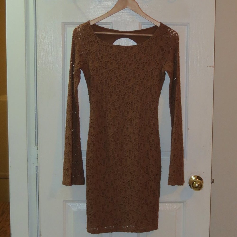 Moda International Brown Crochet Dress *NWOT*